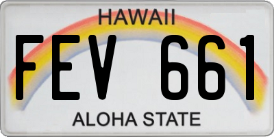 HI license plate FEV661