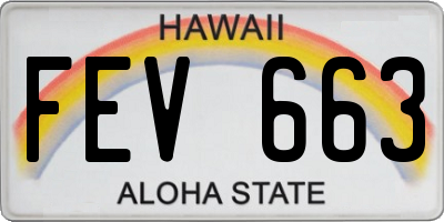HI license plate FEV663