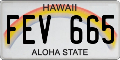 HI license plate FEV665