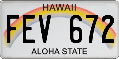HI license plate FEV672