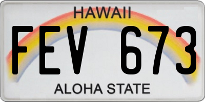 HI license plate FEV673
