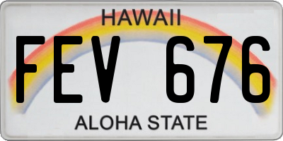 HI license plate FEV676