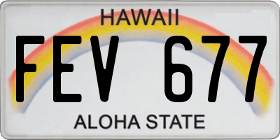 HI license plate FEV677