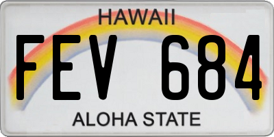 HI license plate FEV684