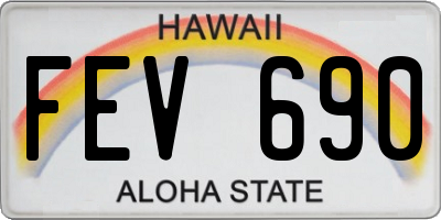 HI license plate FEV690