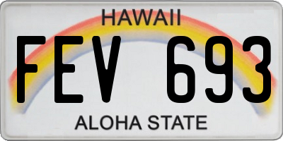 HI license plate FEV693