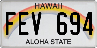HI license plate FEV694