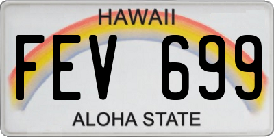 HI license plate FEV699