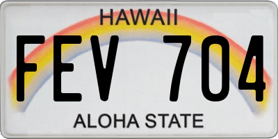 HI license plate FEV704