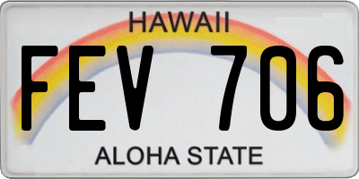 HI license plate FEV706