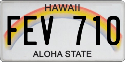 HI license plate FEV710