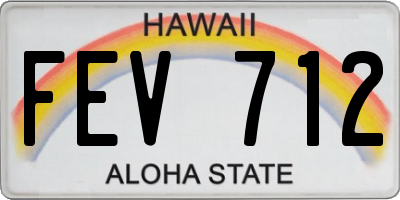 HI license plate FEV712