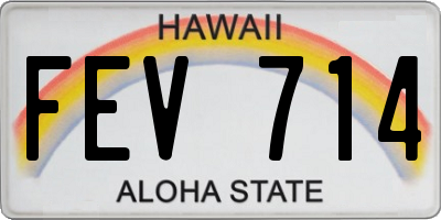 HI license plate FEV714