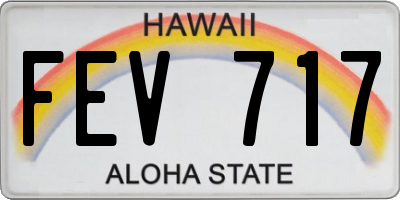 HI license plate FEV717