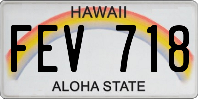 HI license plate FEV718
