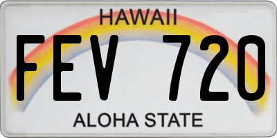 HI license plate FEV720