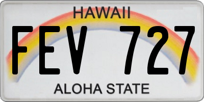 HI license plate FEV727