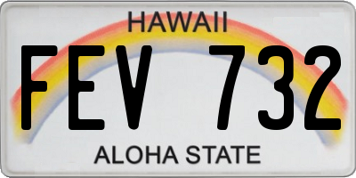 HI license plate FEV732