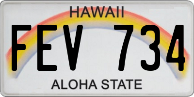 HI license plate FEV734