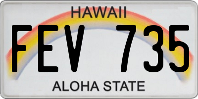 HI license plate FEV735