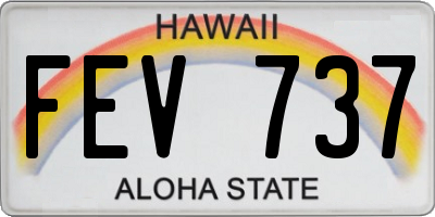 HI license plate FEV737