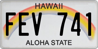 HI license plate FEV741