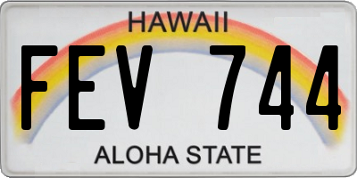 HI license plate FEV744