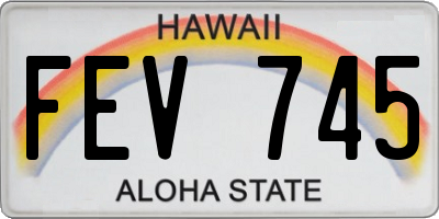 HI license plate FEV745