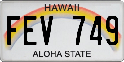HI license plate FEV749