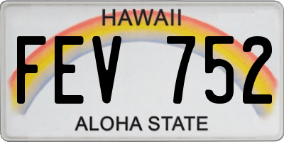 HI license plate FEV752