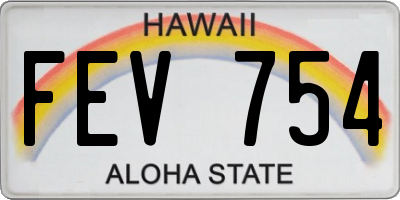 HI license plate FEV754