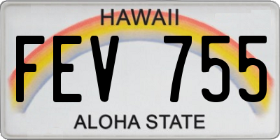 HI license plate FEV755