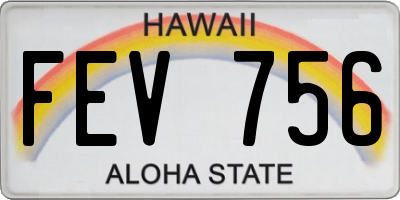 HI license plate FEV756