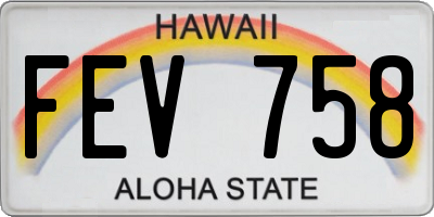 HI license plate FEV758