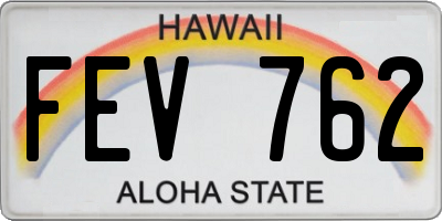 HI license plate FEV762