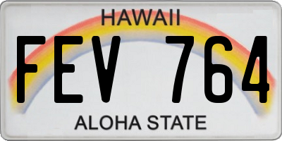 HI license plate FEV764