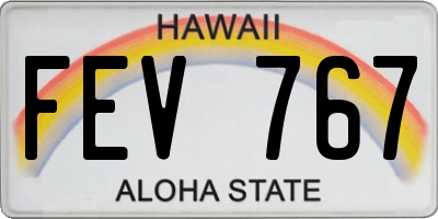 HI license plate FEV767