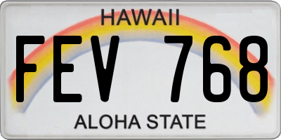 HI license plate FEV768
