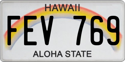 HI license plate FEV769
