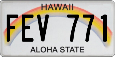HI license plate FEV771