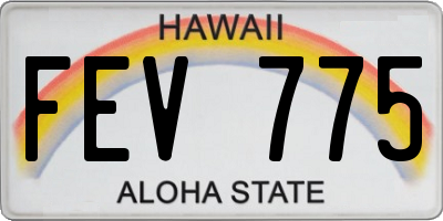 HI license plate FEV775