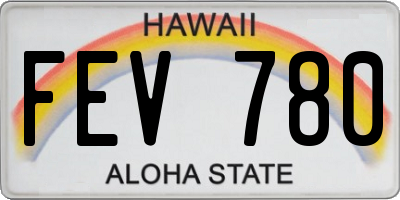HI license plate FEV780