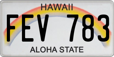 HI license plate FEV783