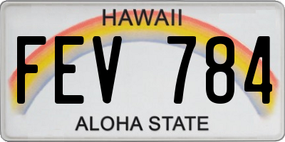 HI license plate FEV784