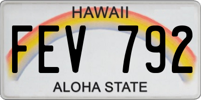 HI license plate FEV792