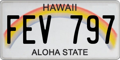 HI license plate FEV797