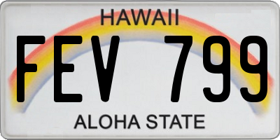 HI license plate FEV799