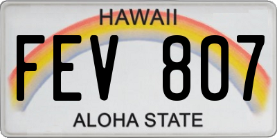 HI license plate FEV807