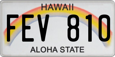 HI license plate FEV810