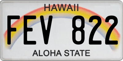 HI license plate FEV822
